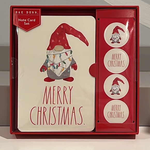 Rae Dunn Other - Rae Dunn Christmas Gnome Note Card Set